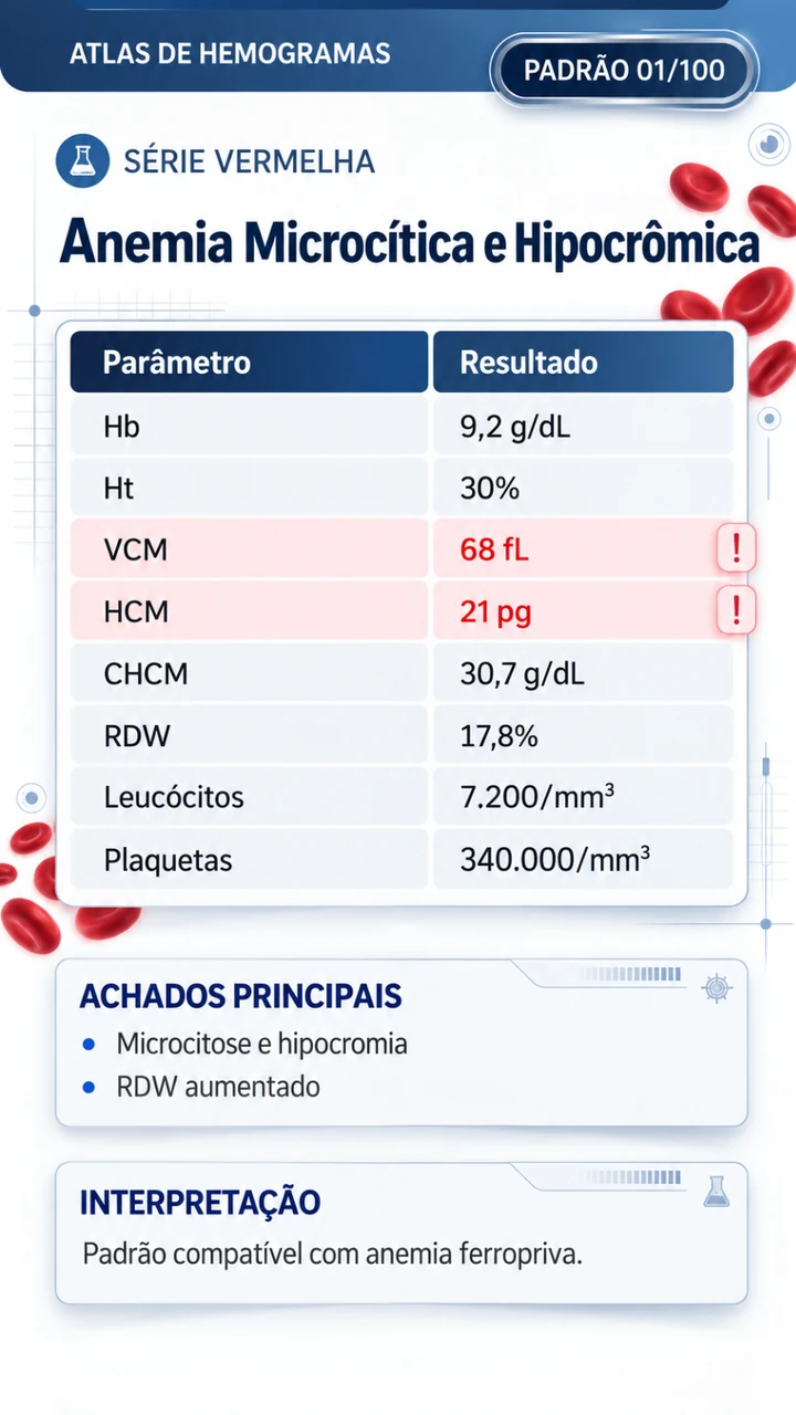 Padrão 01: anemia microcítica e hipocrômica