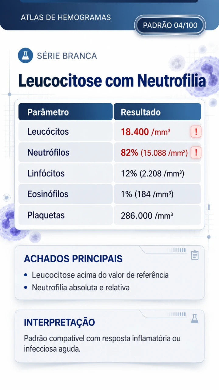 Padrão 04: leucocitose com neutrofilia