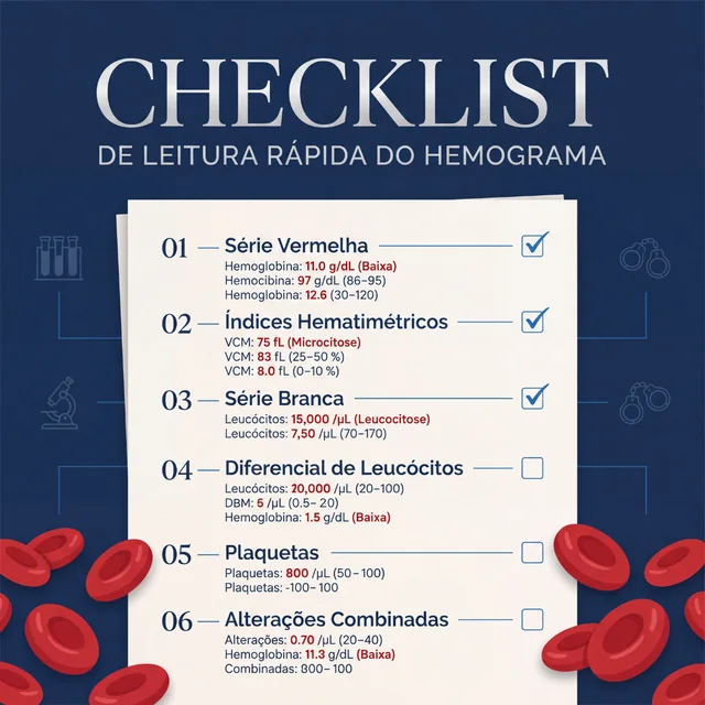 Checklist de leitura rápida do hemograma